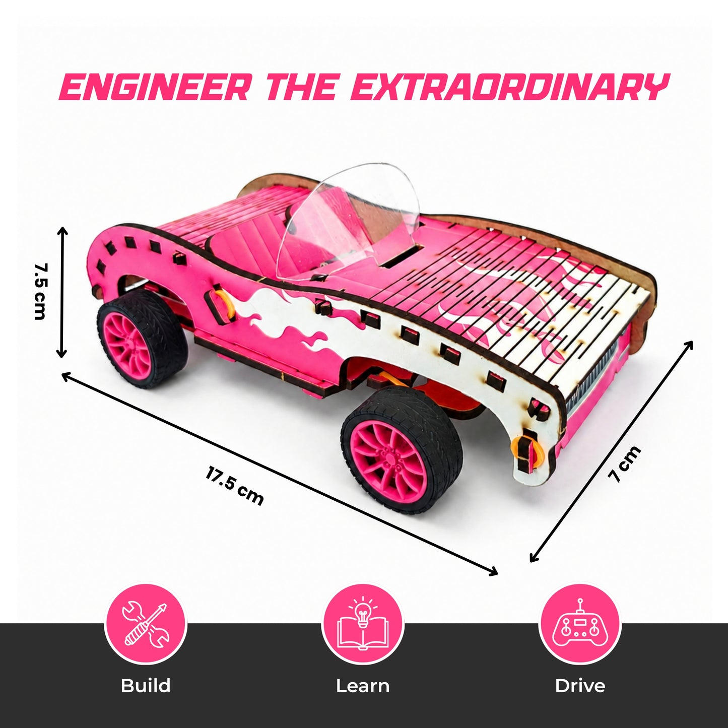 Sooper Brains™ Stacy DIY RC Car (Type-C Rechargeable)