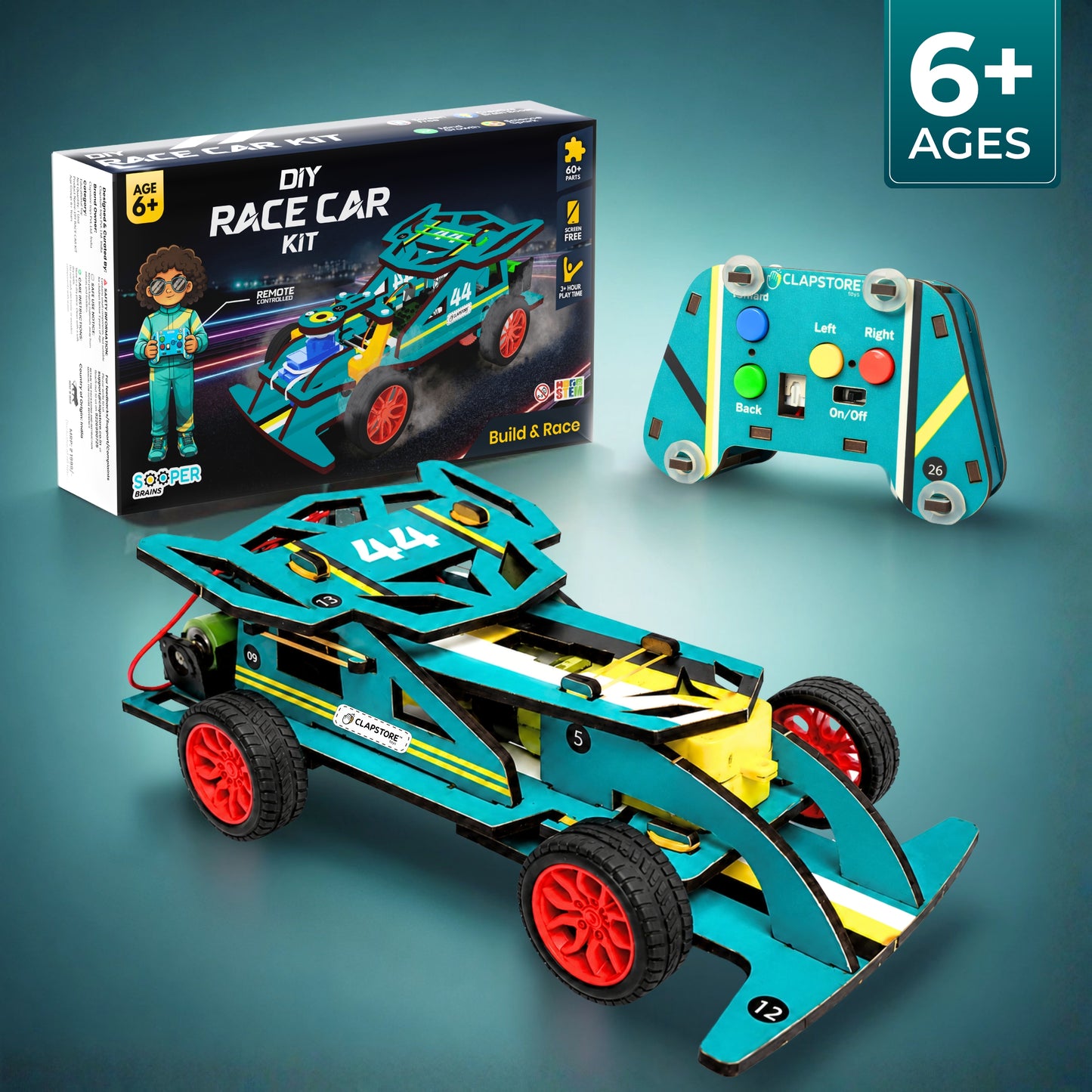 Sooper Brains™ Racer DIY RC Car ( Type-C Rechargeable)