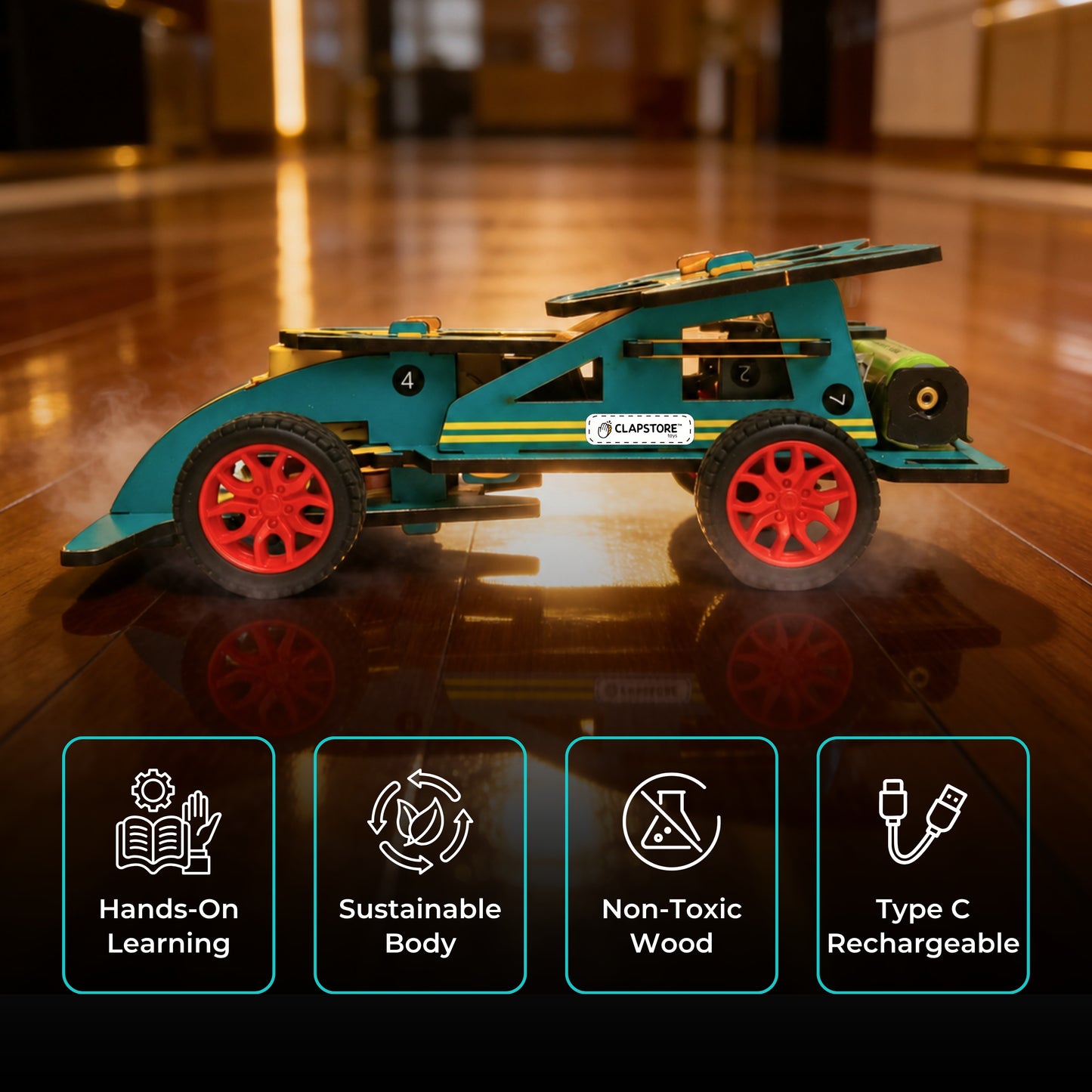 Sooper Brains™ Racer DIY RC Car ( Type-C Rechargeable)