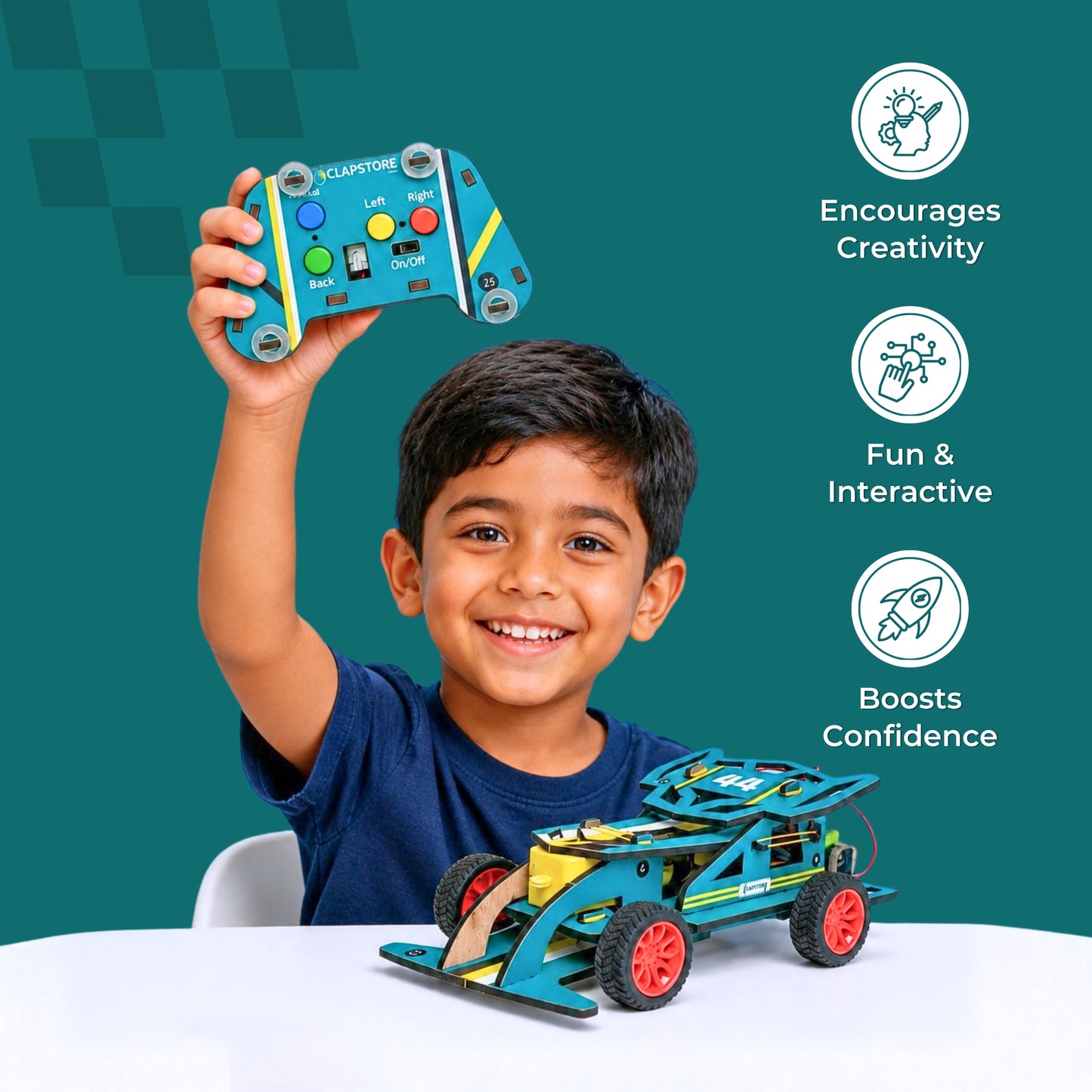Sooper Brains™ Racer DIY RC Car ( Type-C Rechargeable)