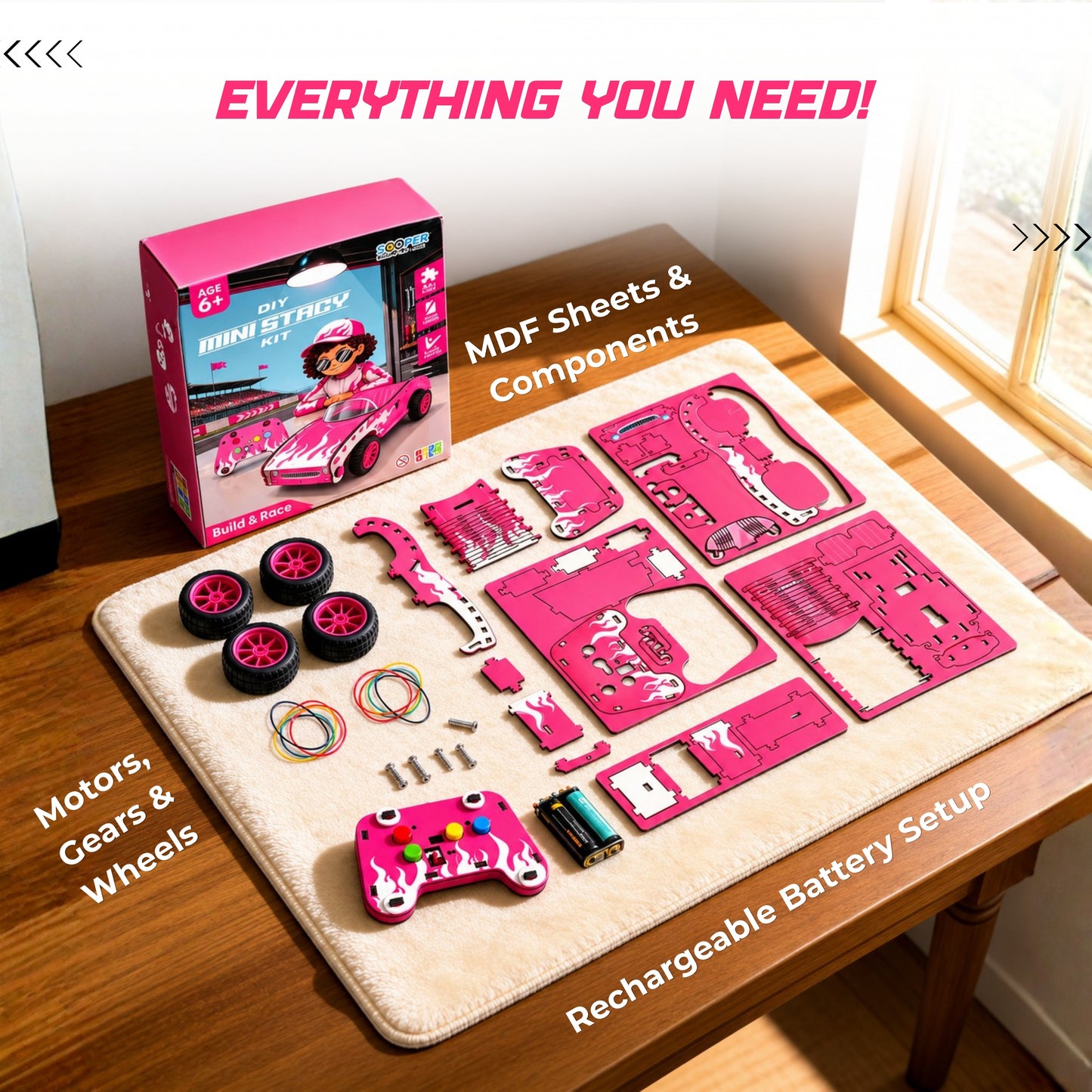 Sooper Brains™ Stacy DIY RC Car (Type-C Rechargeable)