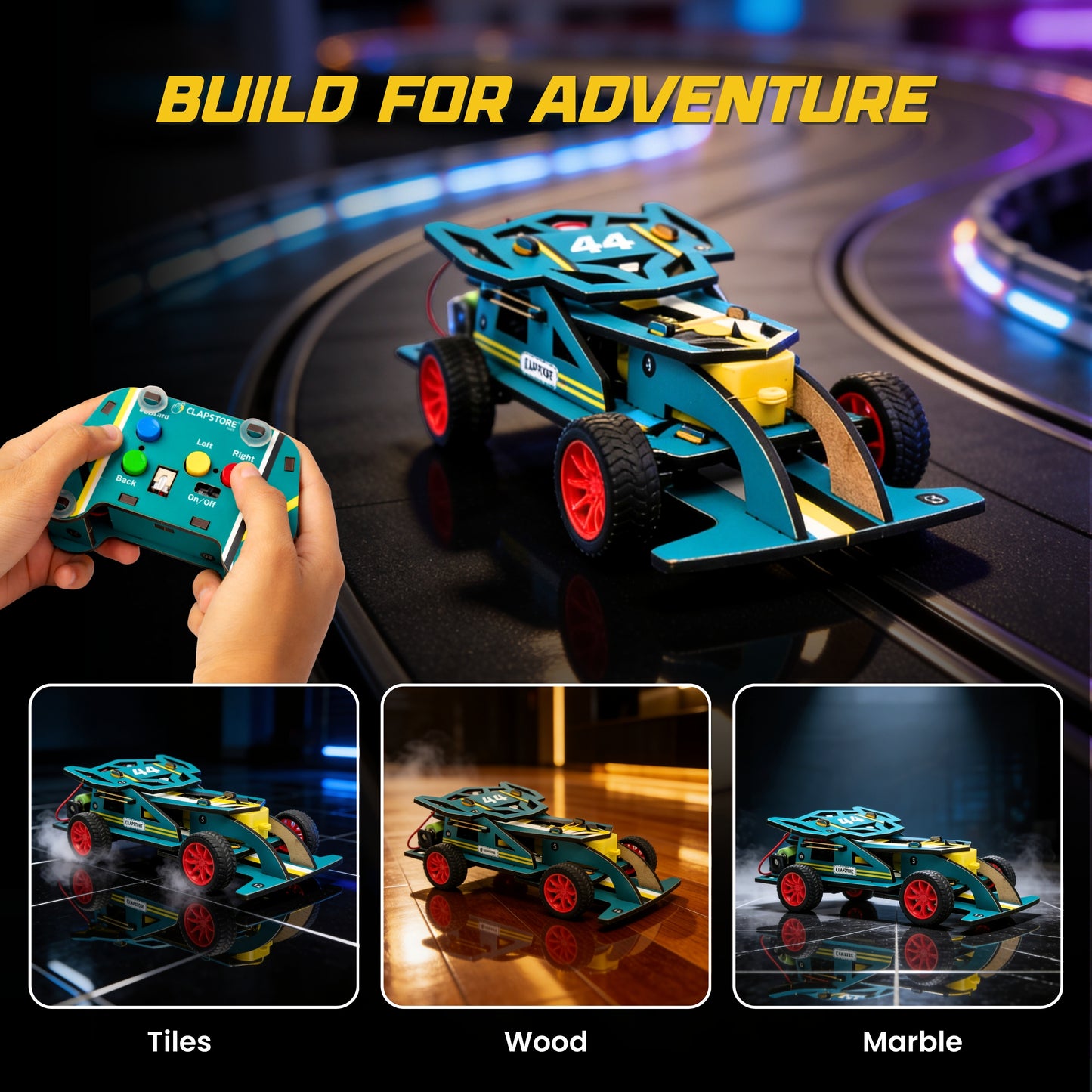 Sooper Brains™ Racer DIY RC Car ( Type-C Rechargeable)