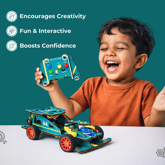 Sooper Brains™ Racer DIY RC Car ( Type-C Rechageable)