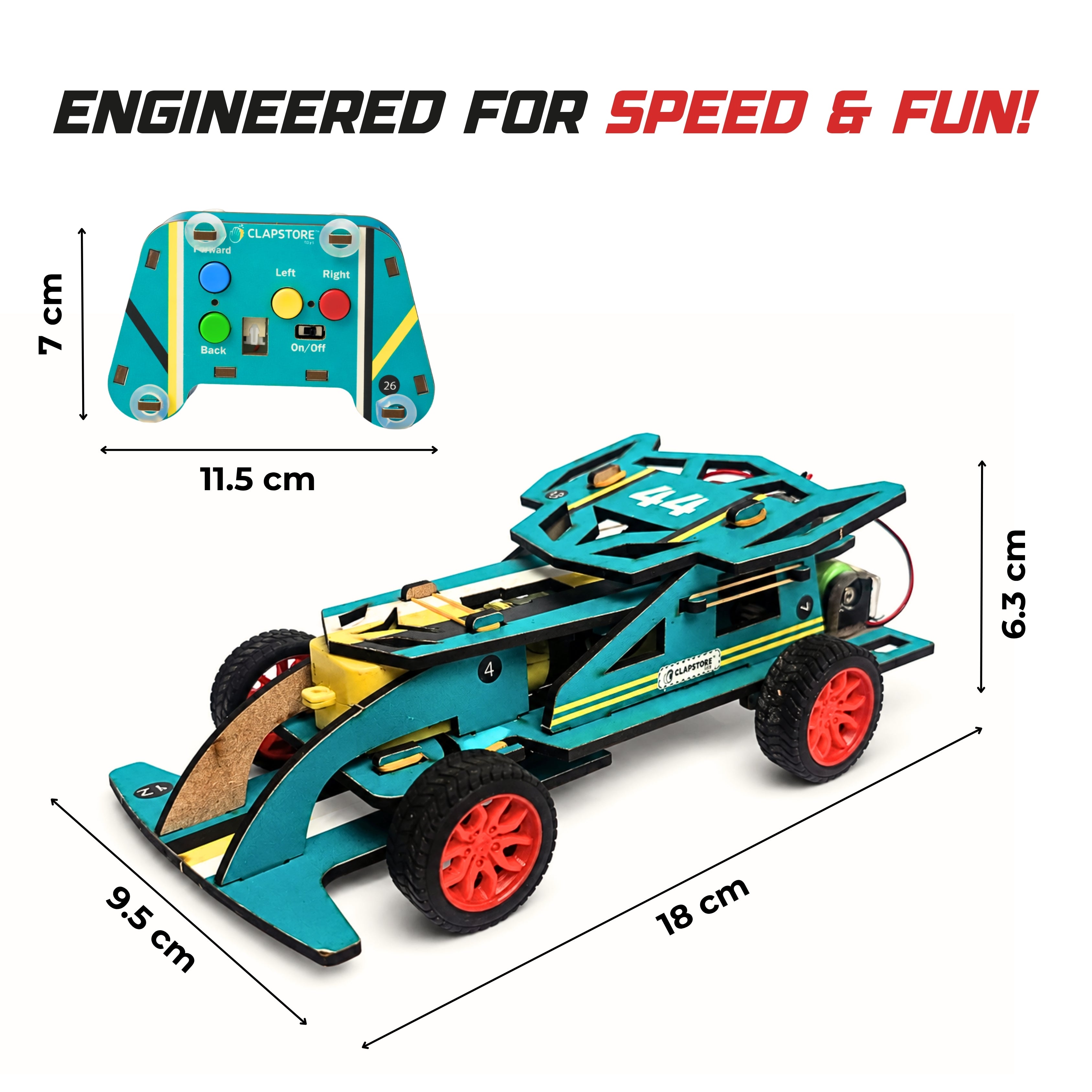 Sooper Brains™ Racer DIY RC Car ( Type-C Rechargeable)