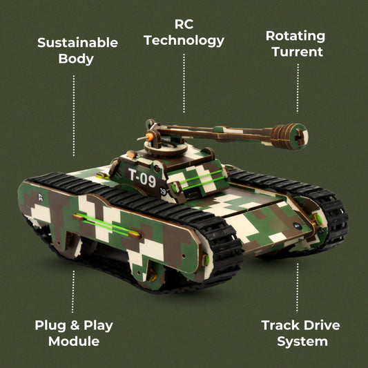 Sooper Brains™ DIY Army Tank Kit (Type-C Rechargeable)