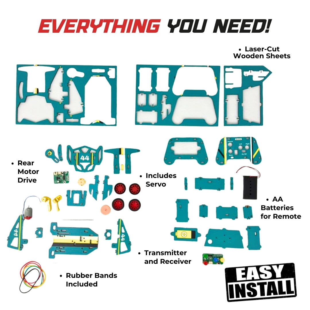 Sooper Brains™ Racer DIY RC Car ( Type-C Rechageable)
