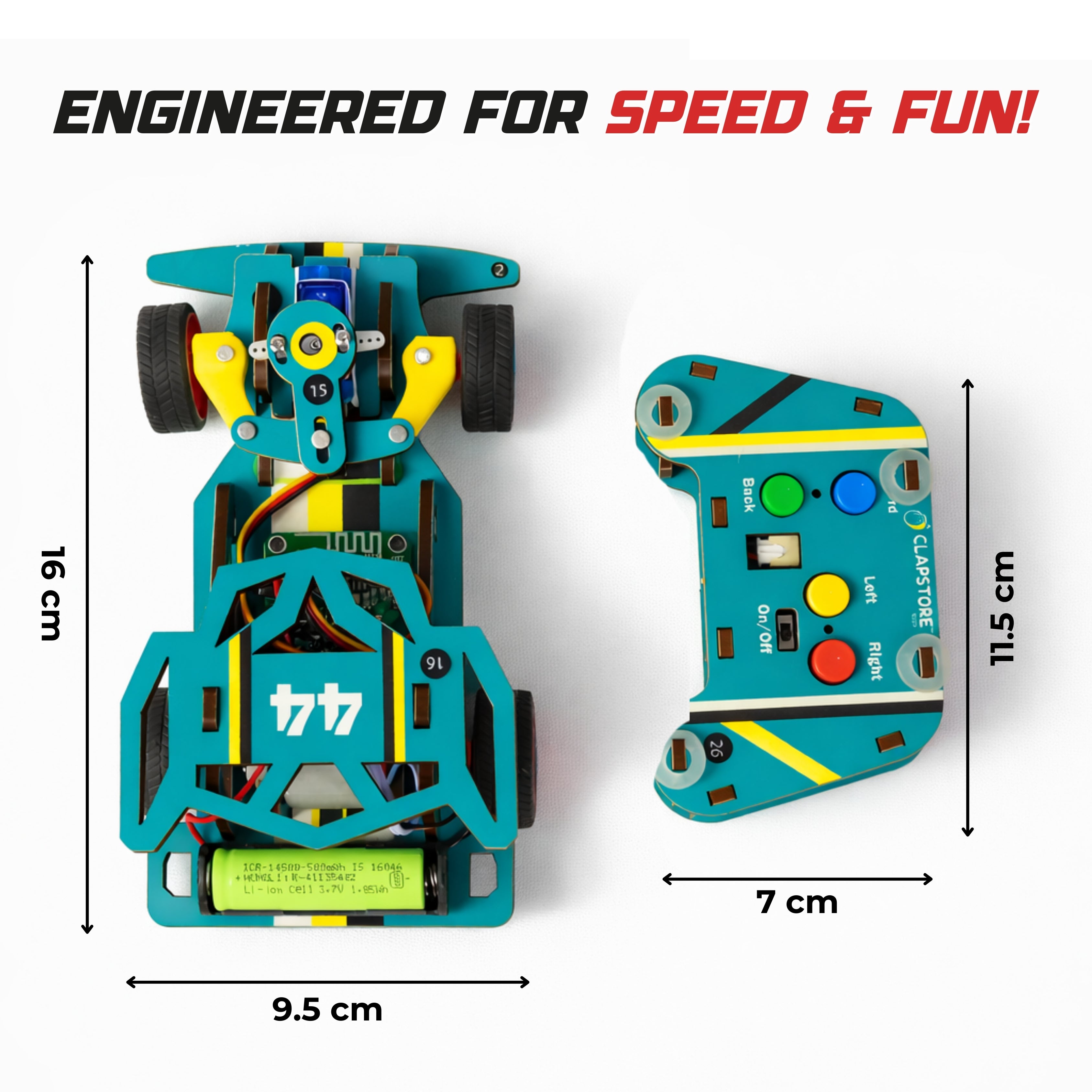Sooper Brains™ Racer DIY RC Car ( Type-C Rechageable)
