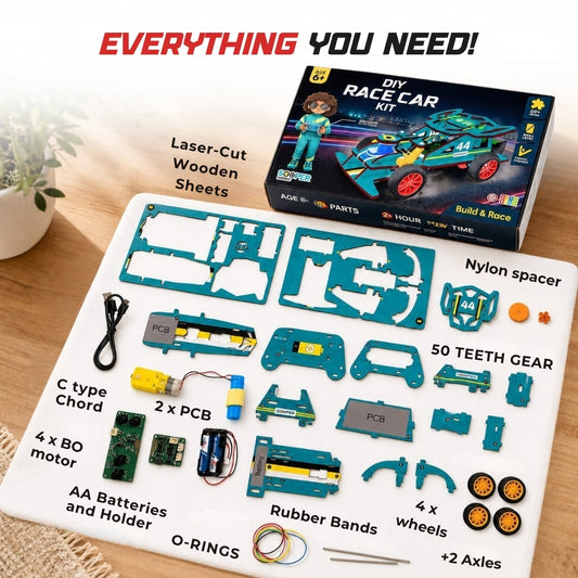 Sooper Brains™ Racer DIY RC Car ( Type-C Rechargeable)