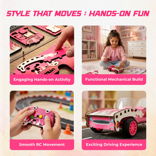 Sooper Brains™ Stacy DIY RC Car (Type-C Rechargeable)
