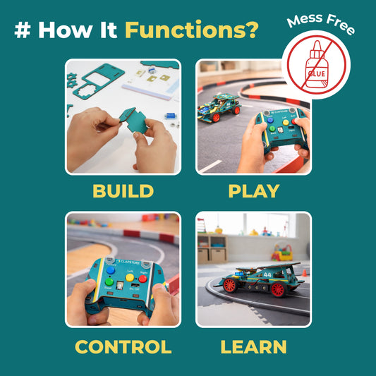 Sooper Brains™ Racer DIY RC Car ( Type-C Rechageable)