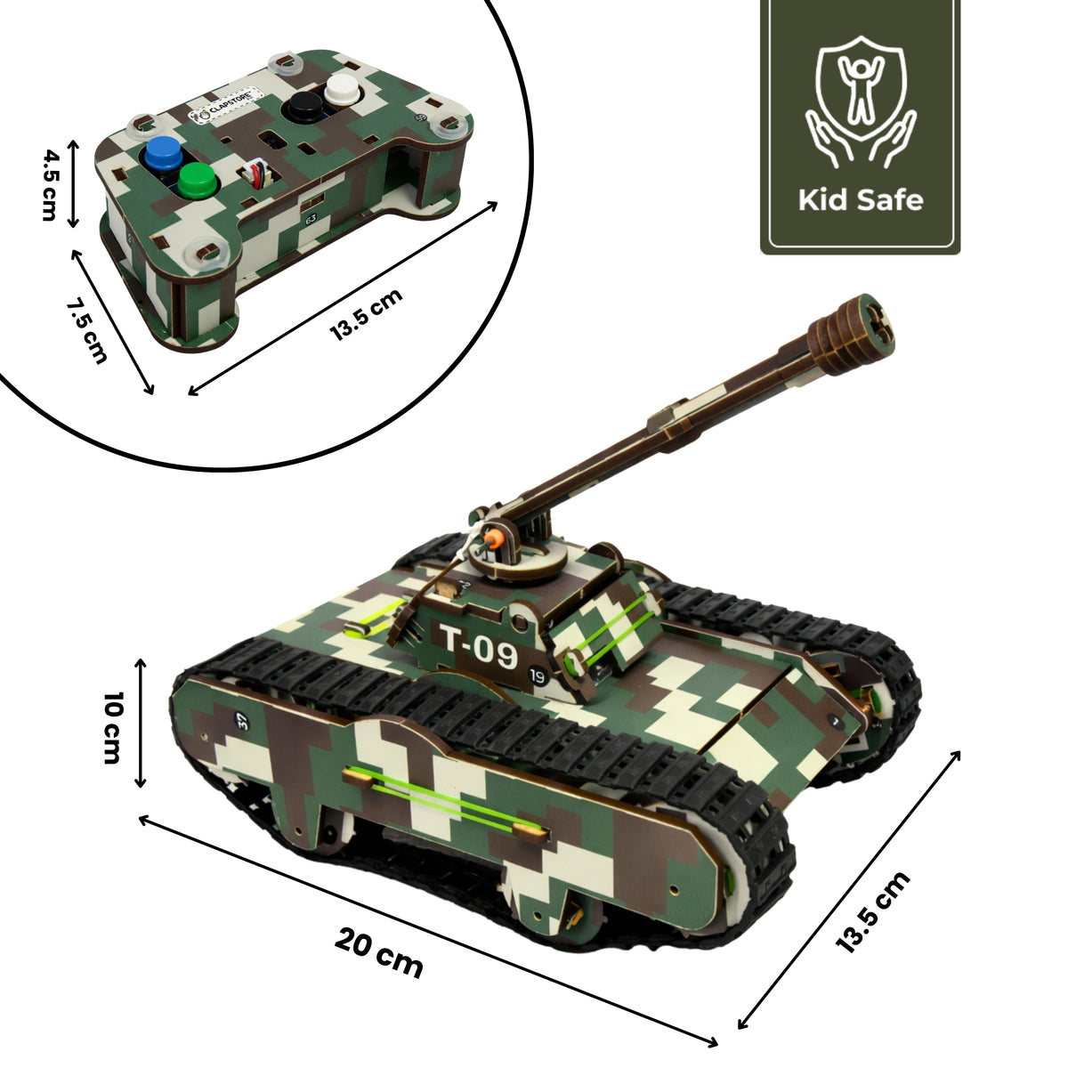 Driveable Tank Kit Sooper Brains™ DIY Army Tank Kit (Type-C Rechargeable)