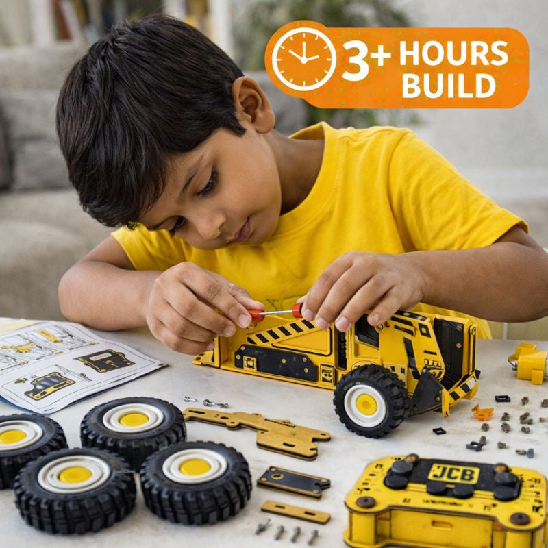 Sooper Brains™ STEM RC JCB Builder Kit (Type-C Rechargeable)
