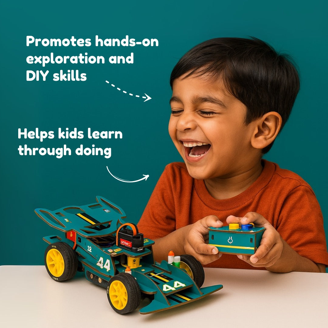 Sooper Brains™ Racer DIY RC Car ( Type-C Rechageable)