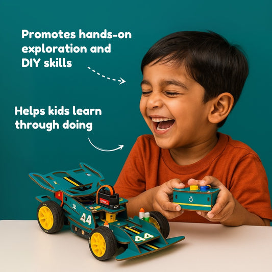 Sooper Brains™ Racer DIY RC Car ( Type-C Rechageable)